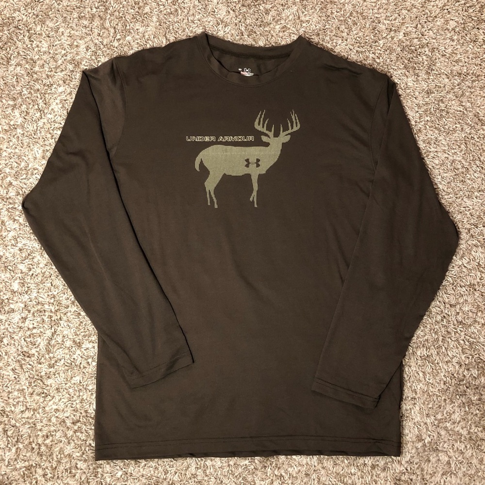 NWOT Under Armour HeatGear Vintage Long Sleeved T-Shirt, Men’s (L), Brown - Buck